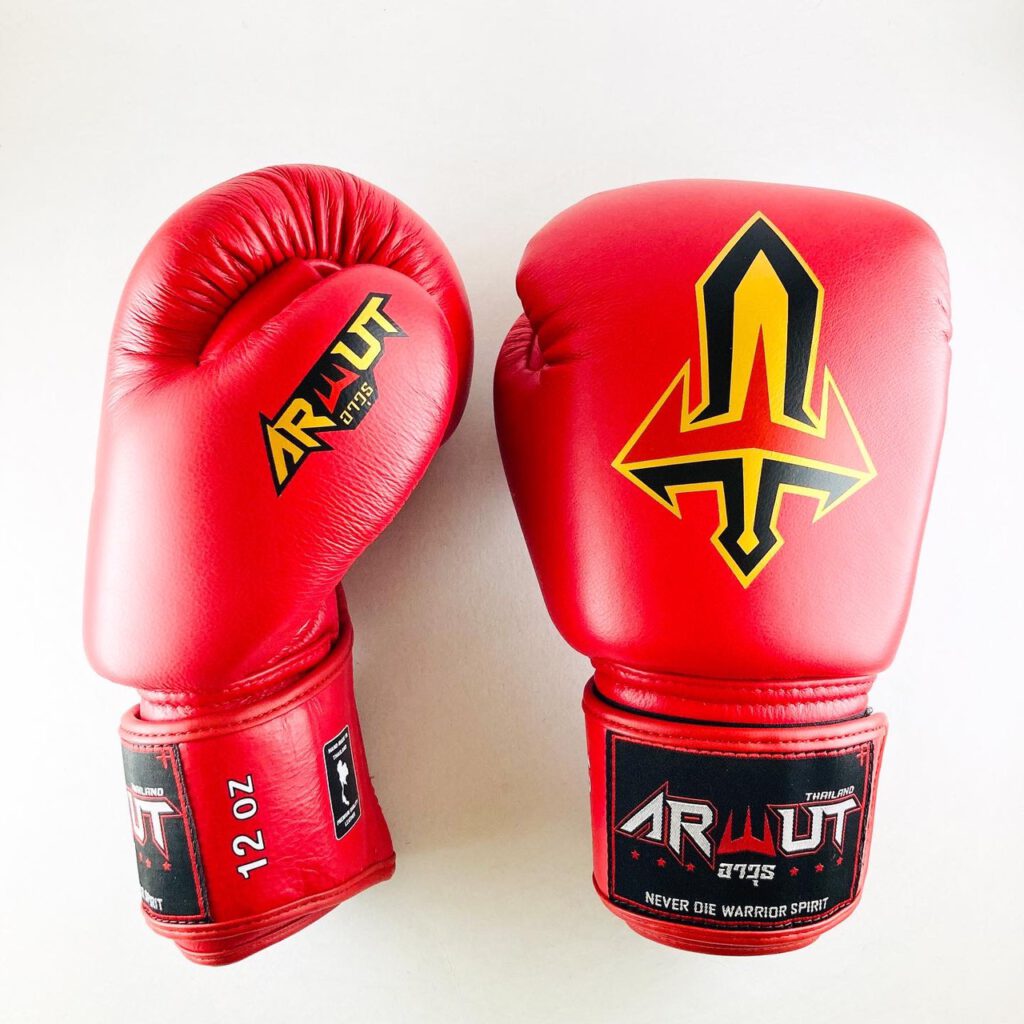 ARWUT MUAY THAI BOXING GLOVES BG1 RED-grizzshop