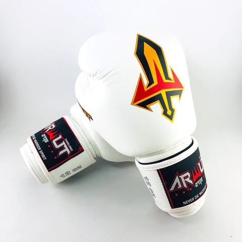 ARWUT MUAY THAI BOXING GLOVES BG1 WHITE-grizzshop