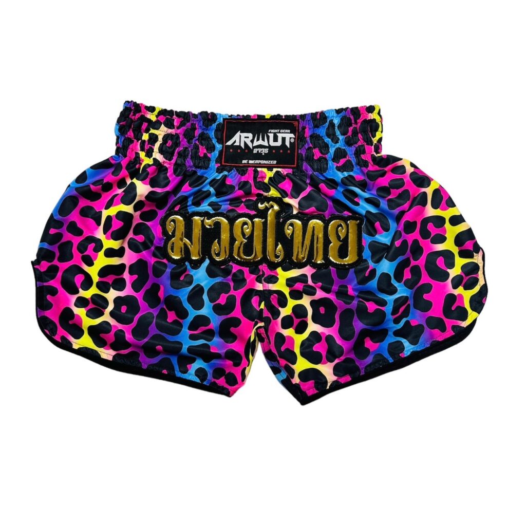 ARWUT MUAY THAI SHORTS BS4 RAINBOW LEOPARD S012-grizzshop