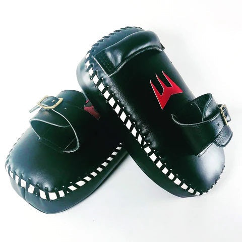 ARWUT OLD SCHOOL KICK PADS KP2 BLACK STITCH (GENUINE LEATHER)-grizzshop