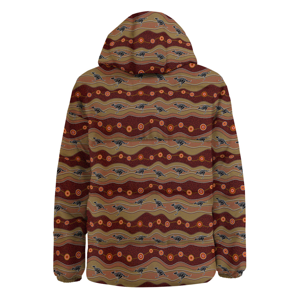Aboriginal Australian Kangaroo Print Down Jacket-grizzshop