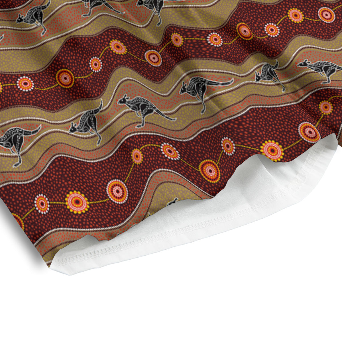 Aboriginal Australian Kangaroo Print Men's Athletic Shorts