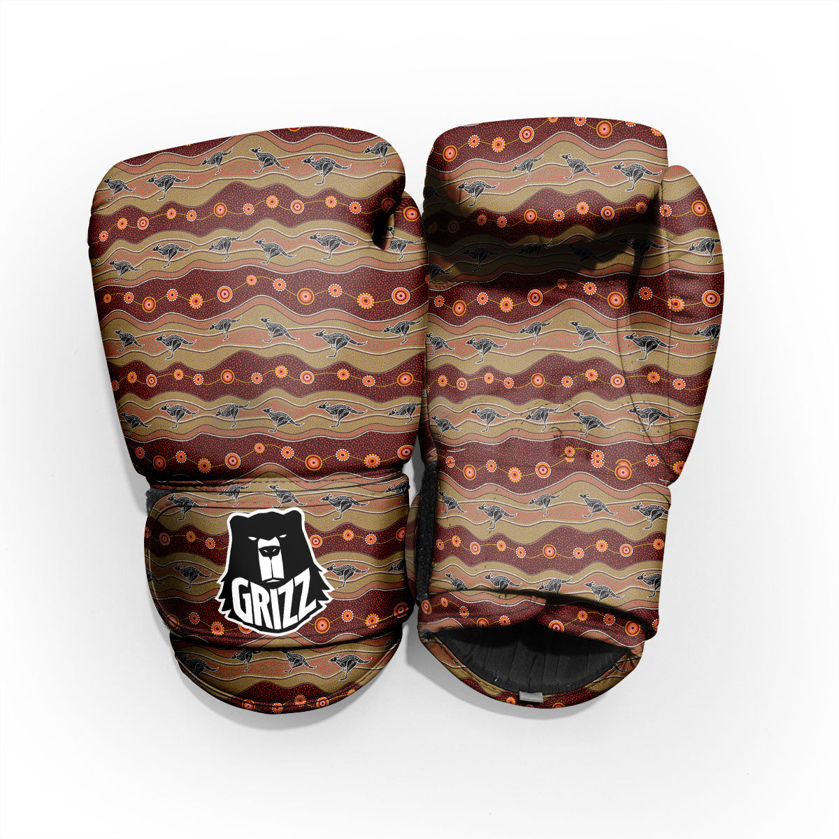 Aboriginal Australian Kangaroo Print Pro Boxing Glove