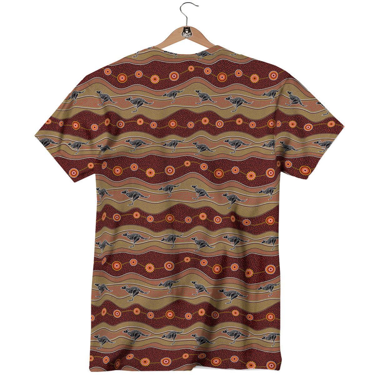 Aboriginal Australian Kangaroo Print T-Shirt-grizzshop