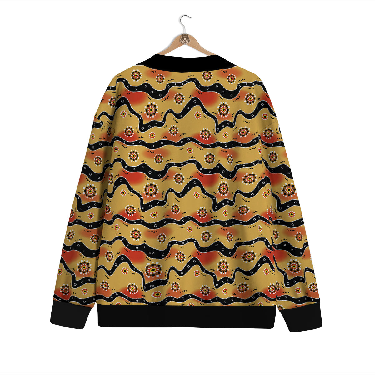 Aboriginal Australian Print Pattern Cardigan-grizzshop