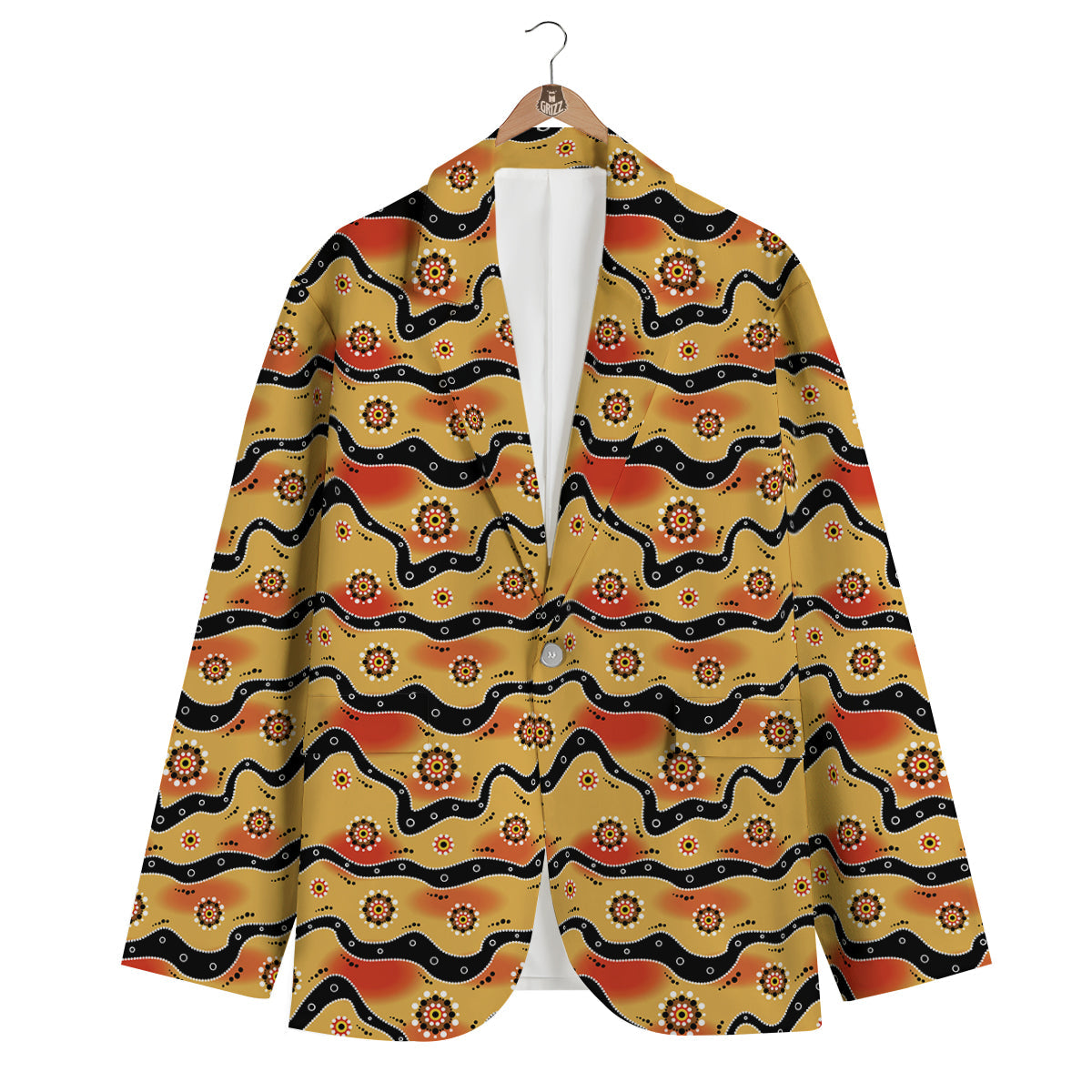 Aboriginal Australian Print Pattern Men's Blazer-grizzshop