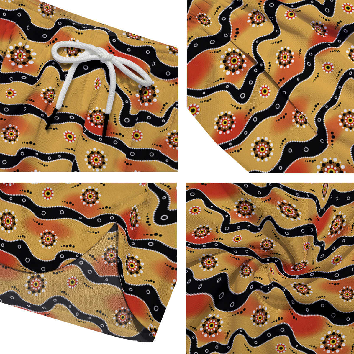 Aboriginal Australian Print Pattern Men's Running Shorts-grizzshop