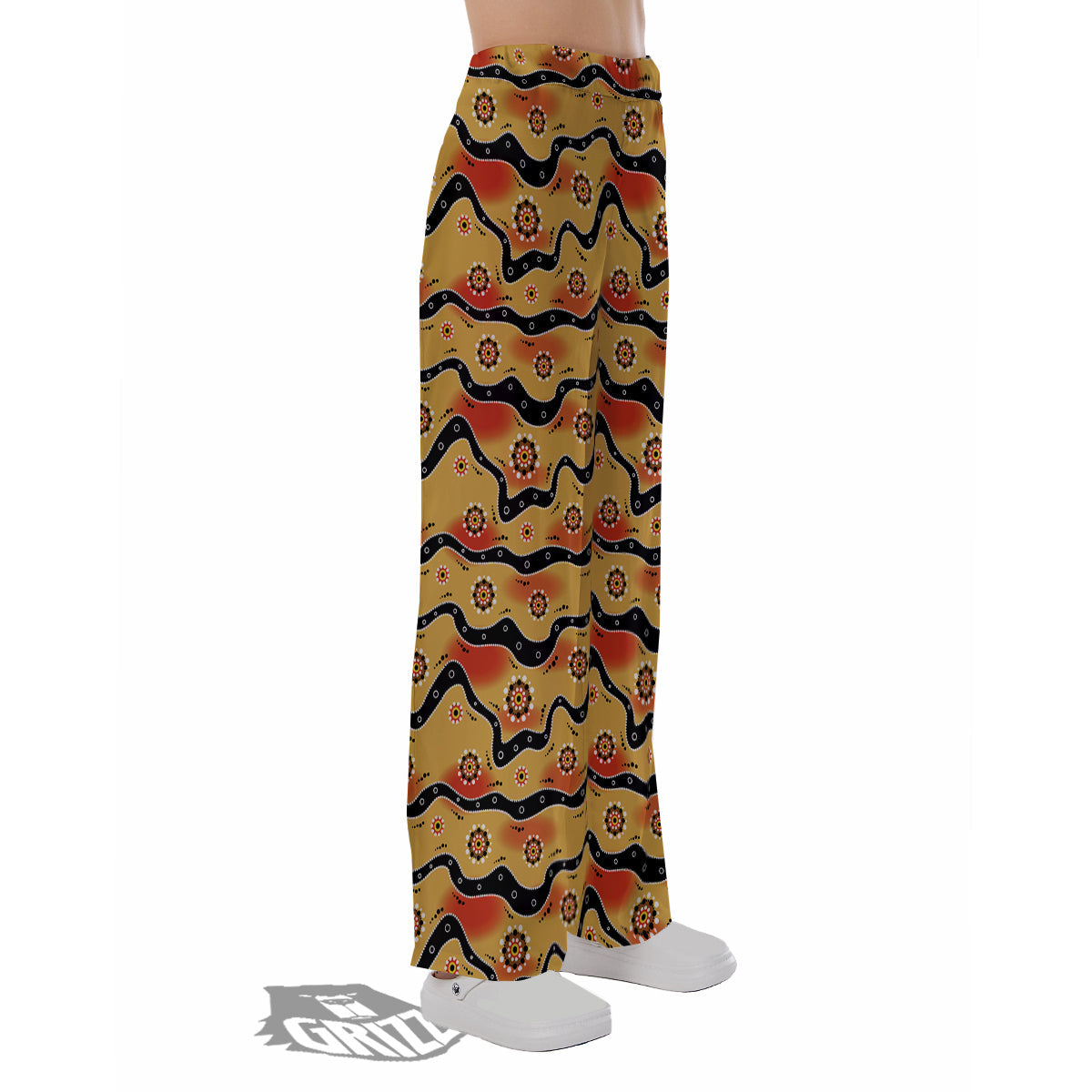 Aboriginal Australian Print Pattern Pajama Pants-grizzshop