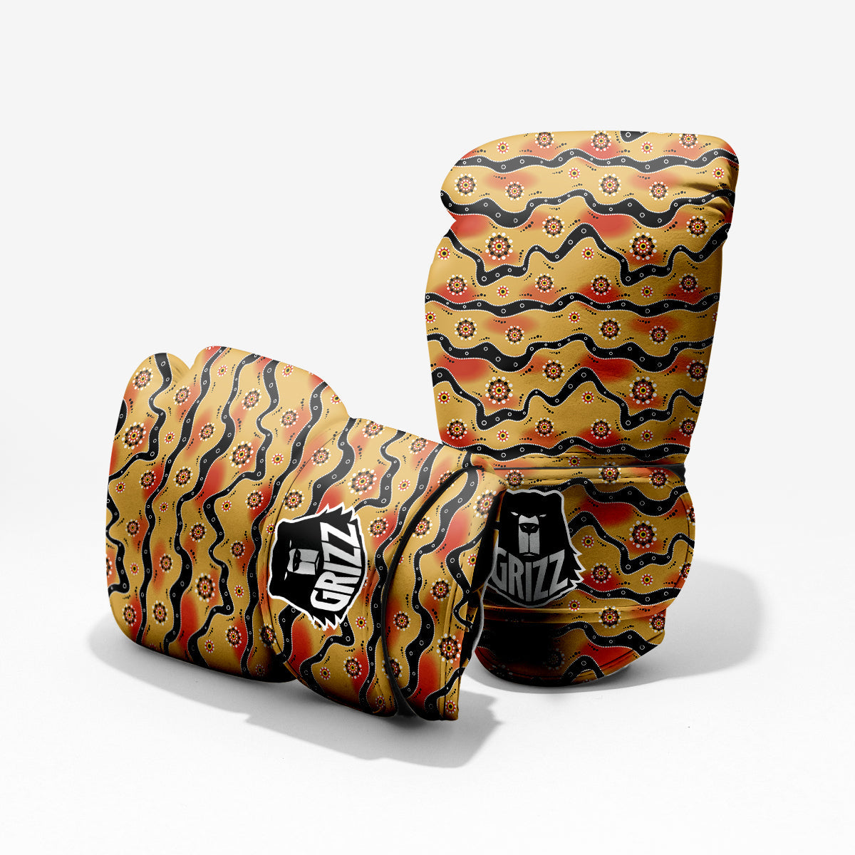 Aboriginal Australian Print Pattern Pro Boxing Glove