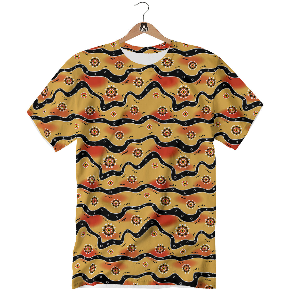 Aboriginal Australian Print Pattern T-Shirt-grizzshop