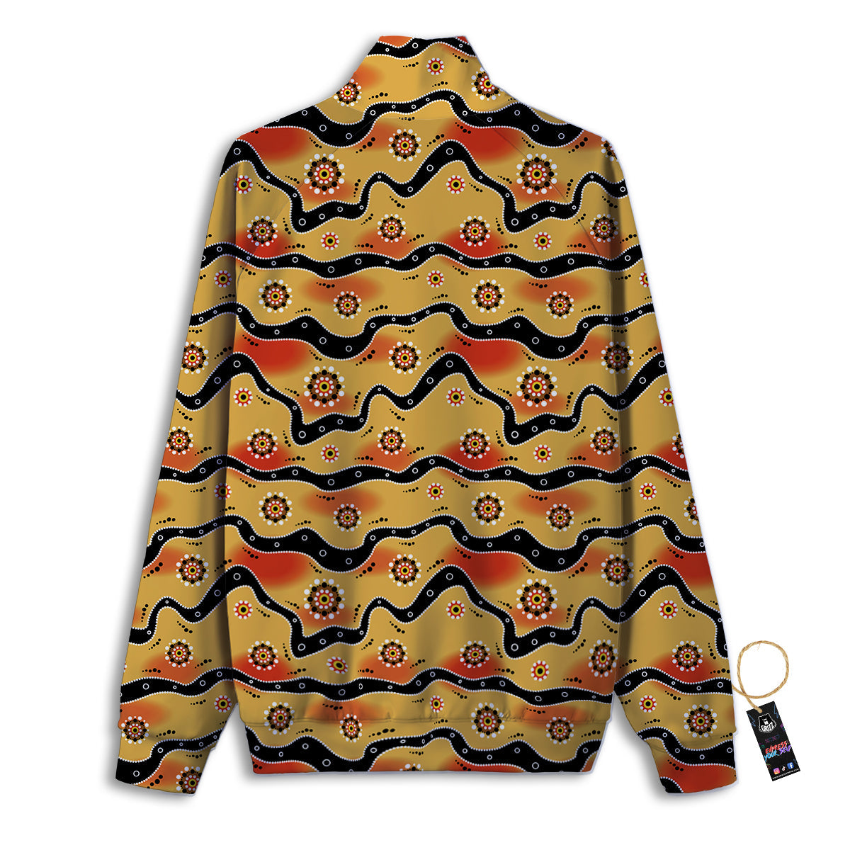 Aboriginal Australian Print Pattern Track Jacket-grizzshop