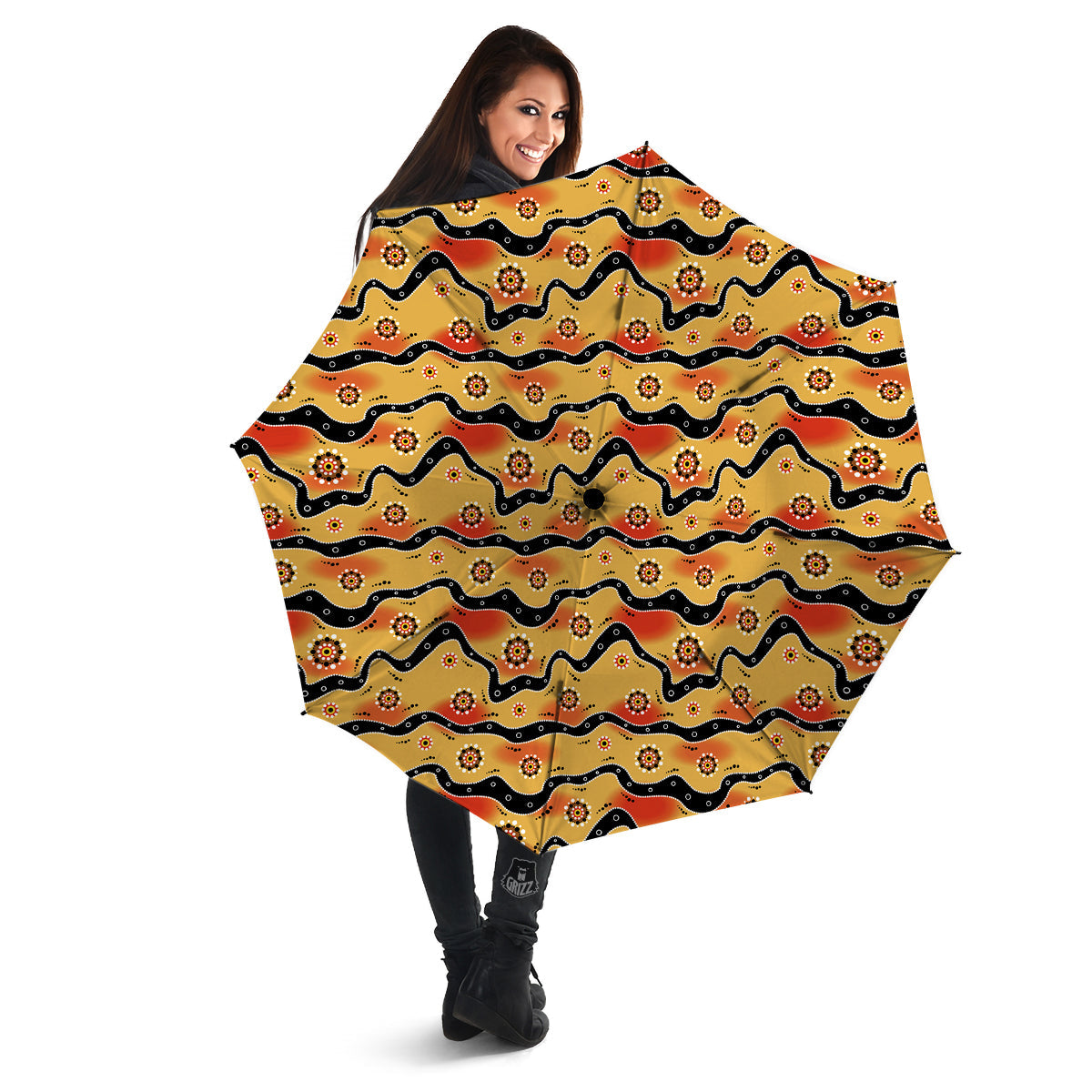 Aboriginal Australian Print Pattern Umbrella-grizzshop