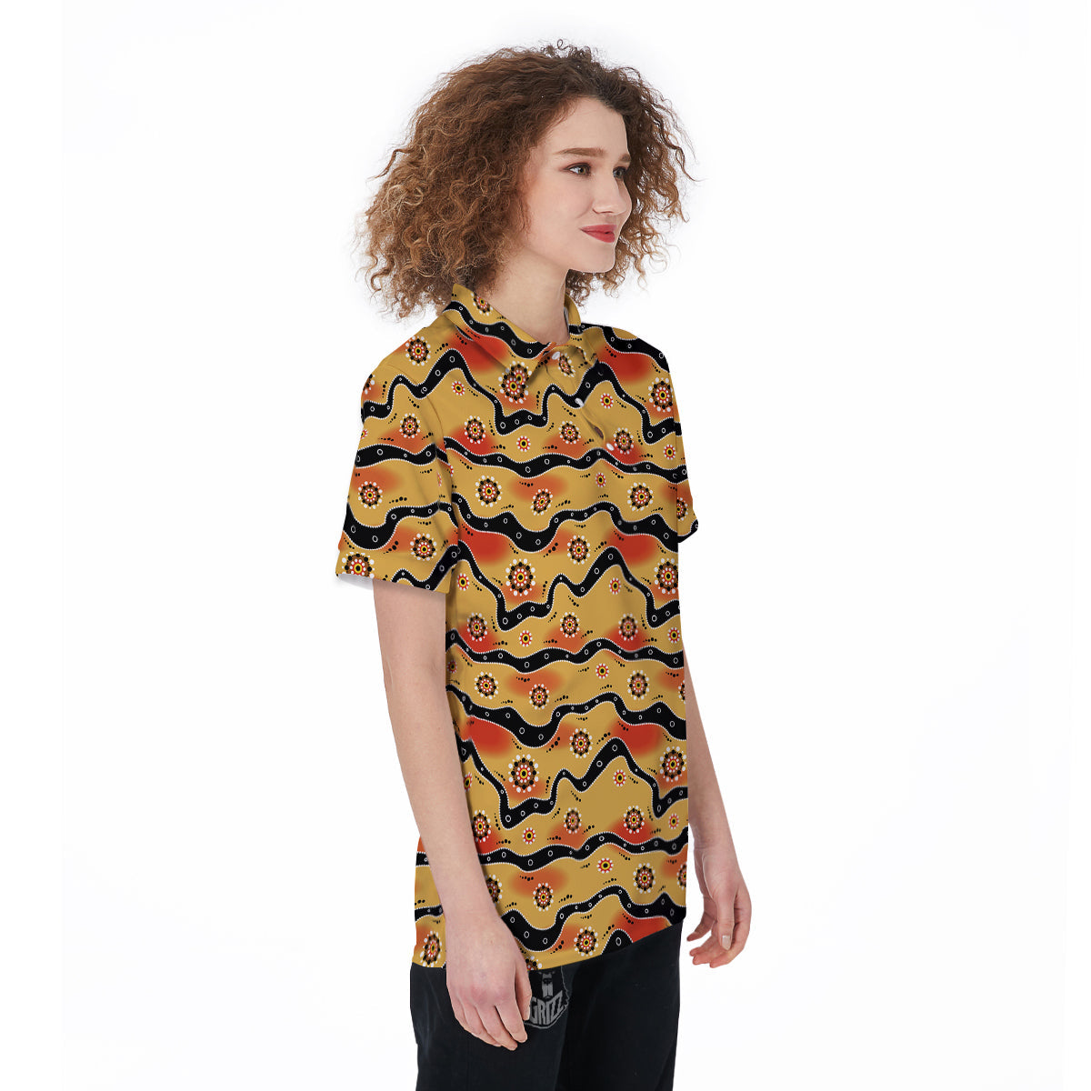 Aboriginal Australian Print Pattern Women's Golf Shirts-grizzshop