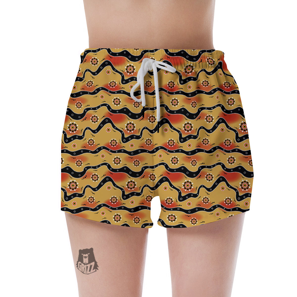 Aboriginal Australian Print Pattern Women's Shorts-grizzshop