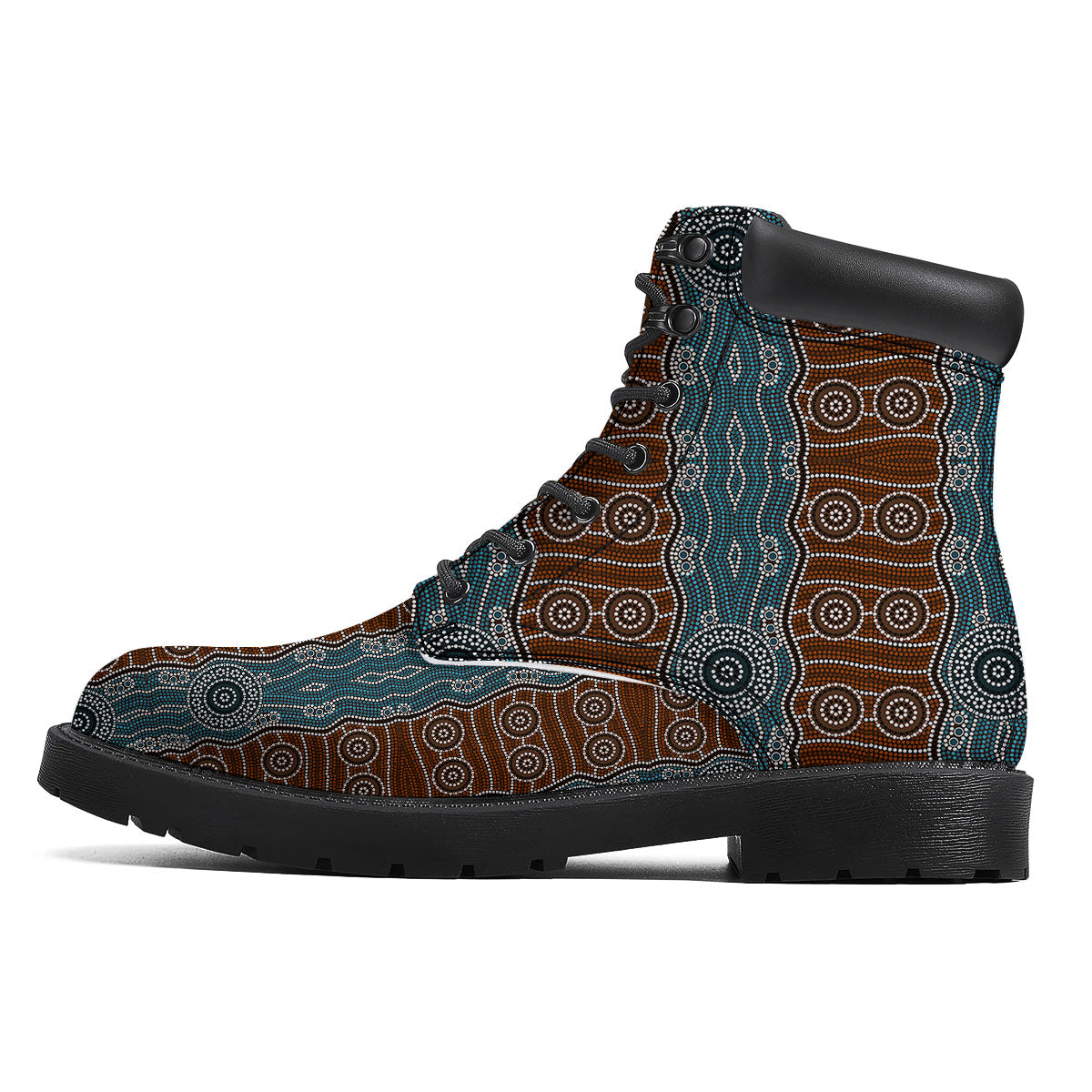 Aboriginal Dot Australia River Print Boots-grizzshop