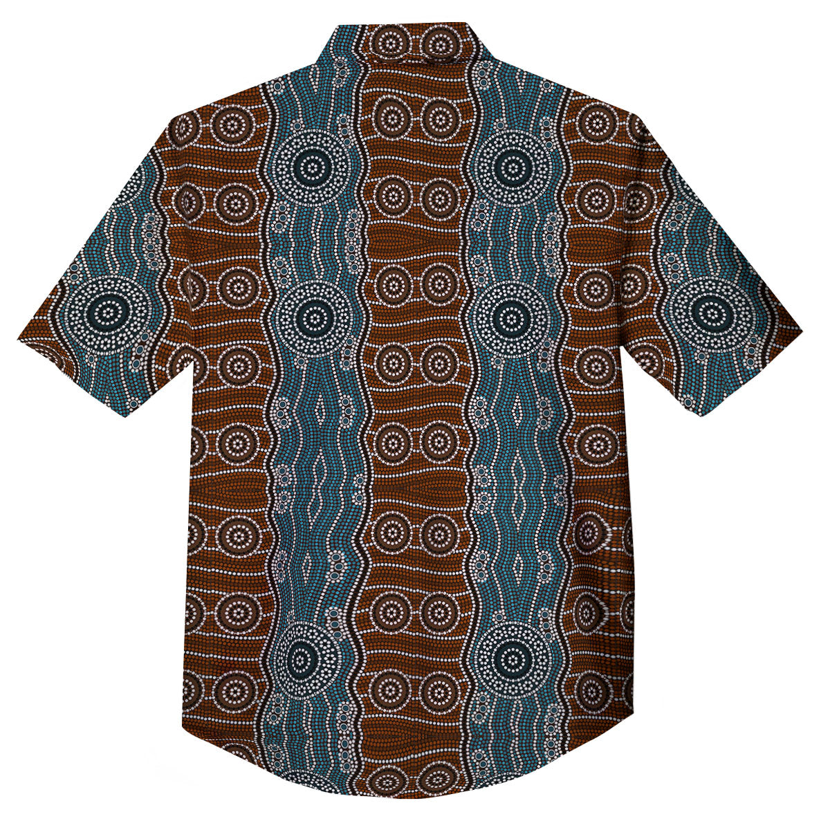 Aboriginal Dot Australia River Print Button Up Shirt-grizzshop