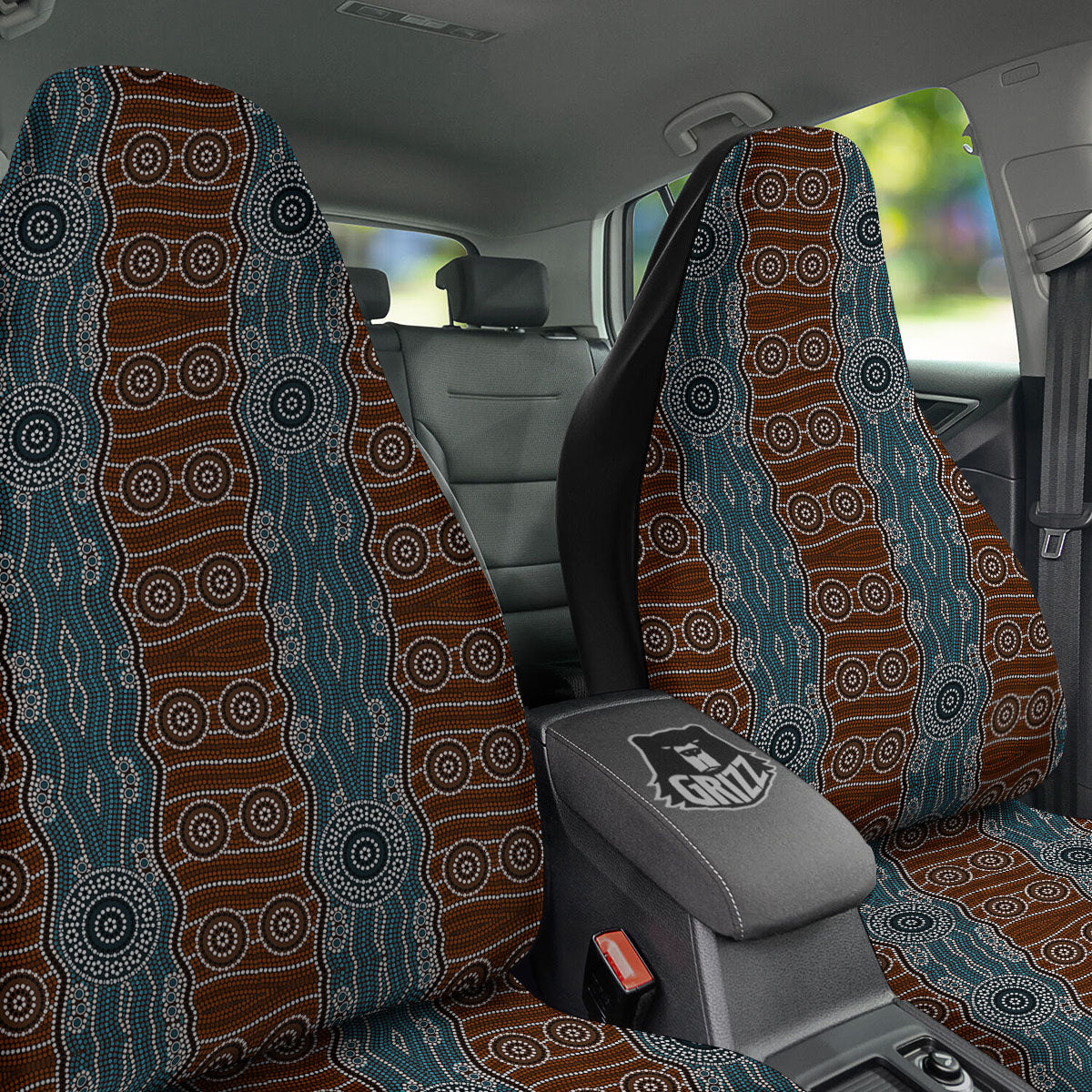 Aboriginal Dot Australia River Print Car Seat Covers-grizzshop