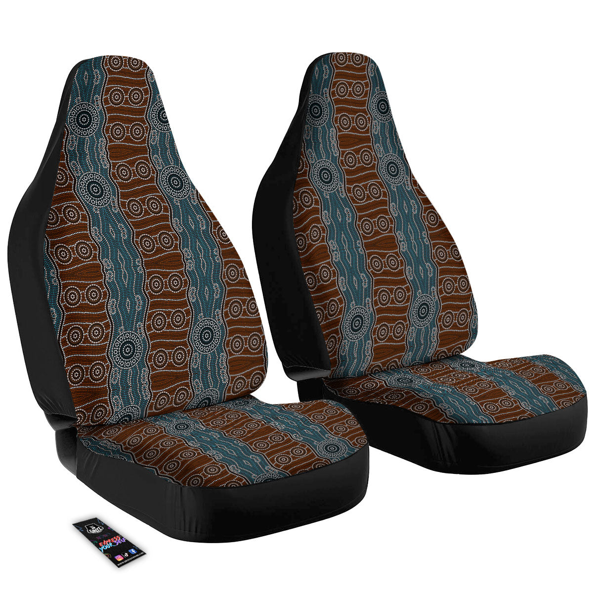 Aboriginal Dot Australia River Print Car Seat Covers-grizzshop