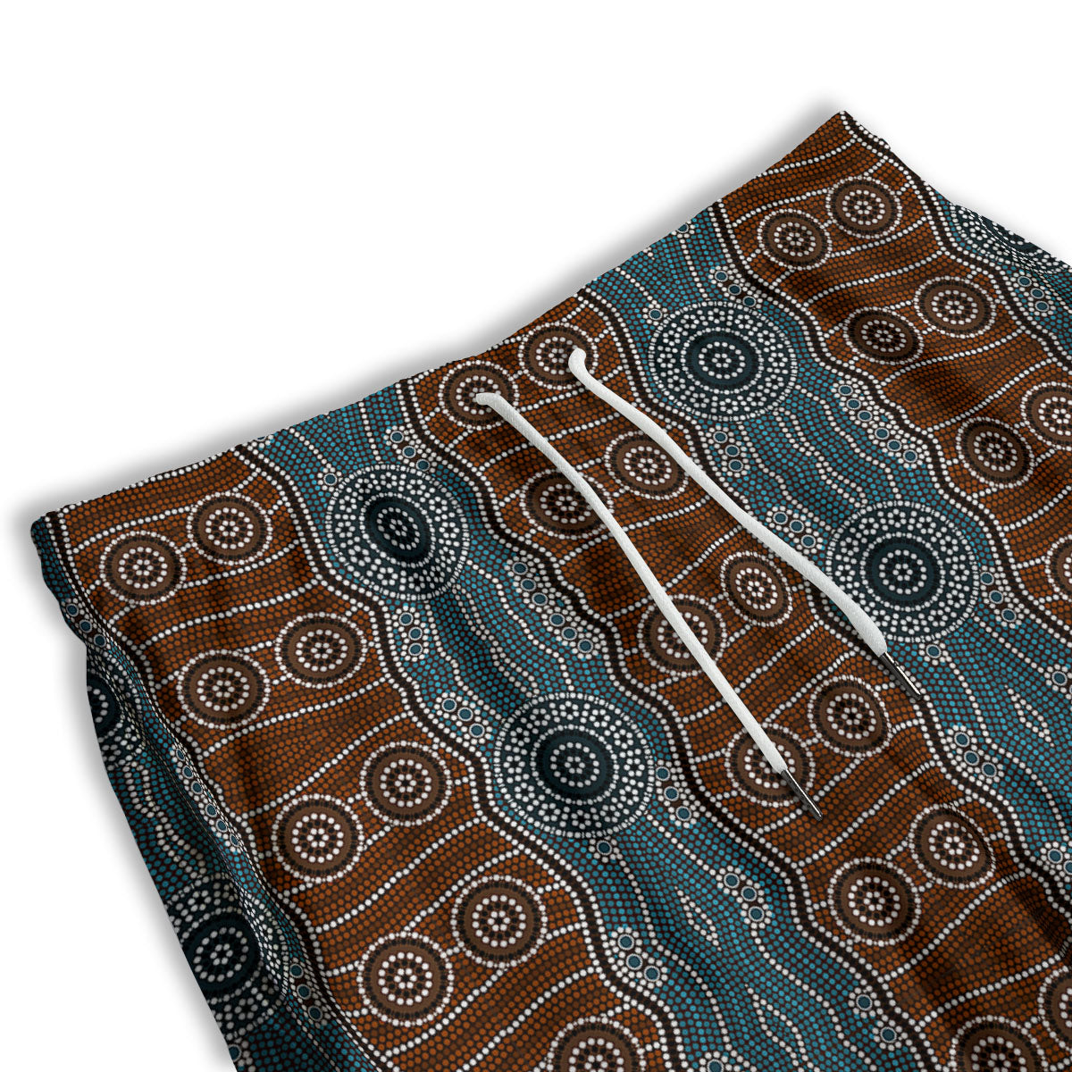 Aboriginal Dot Australia River Print Men's Athletic Shorts