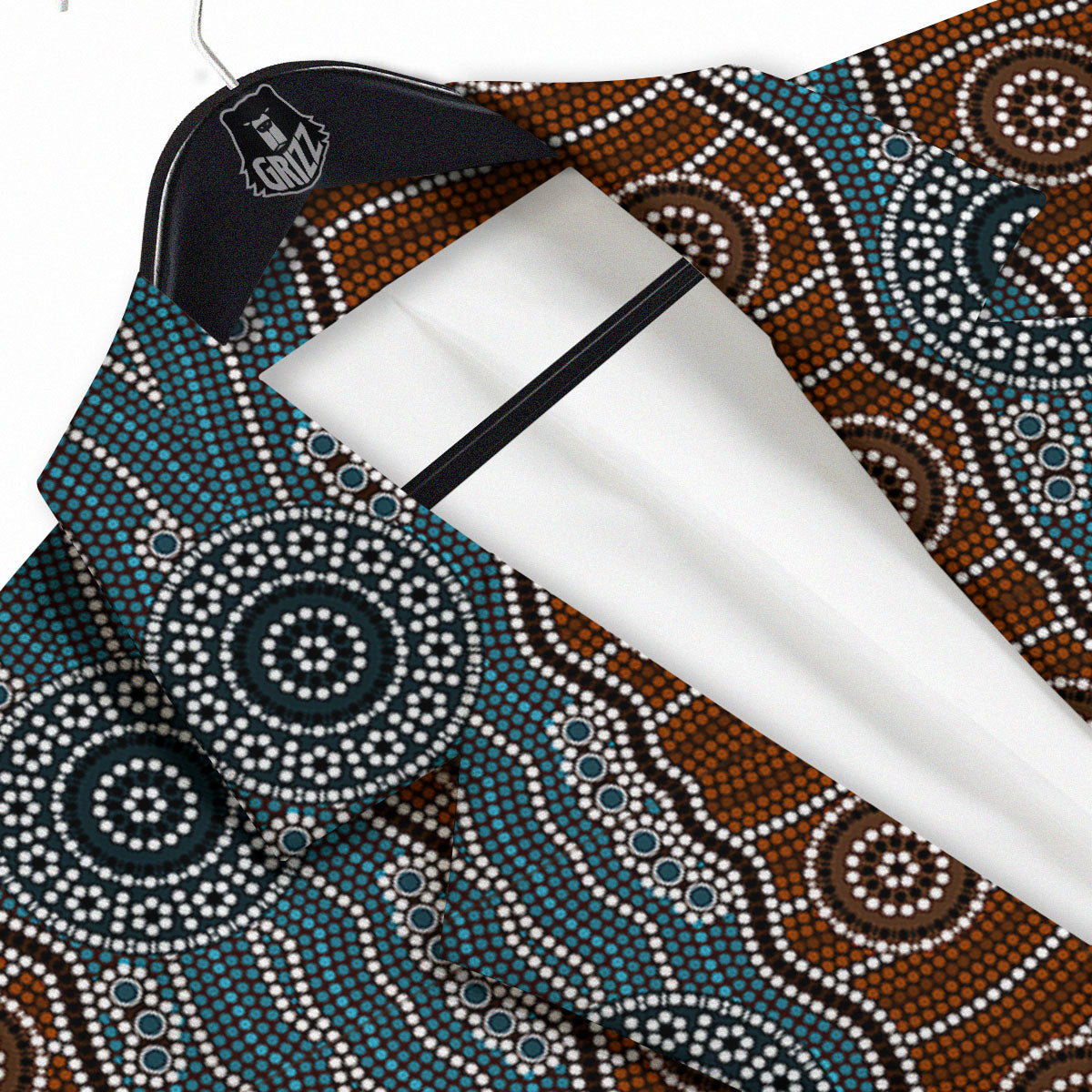 Aboriginal Dot Australia River Print Men's Sport Coat-grizzshop