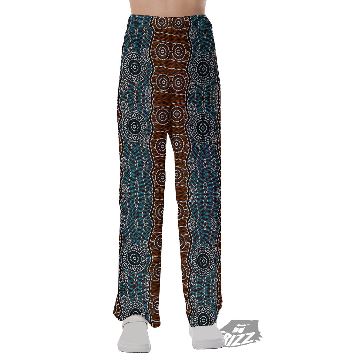 Aboriginal Dot Australia River Print Pajama Pants-grizzshop