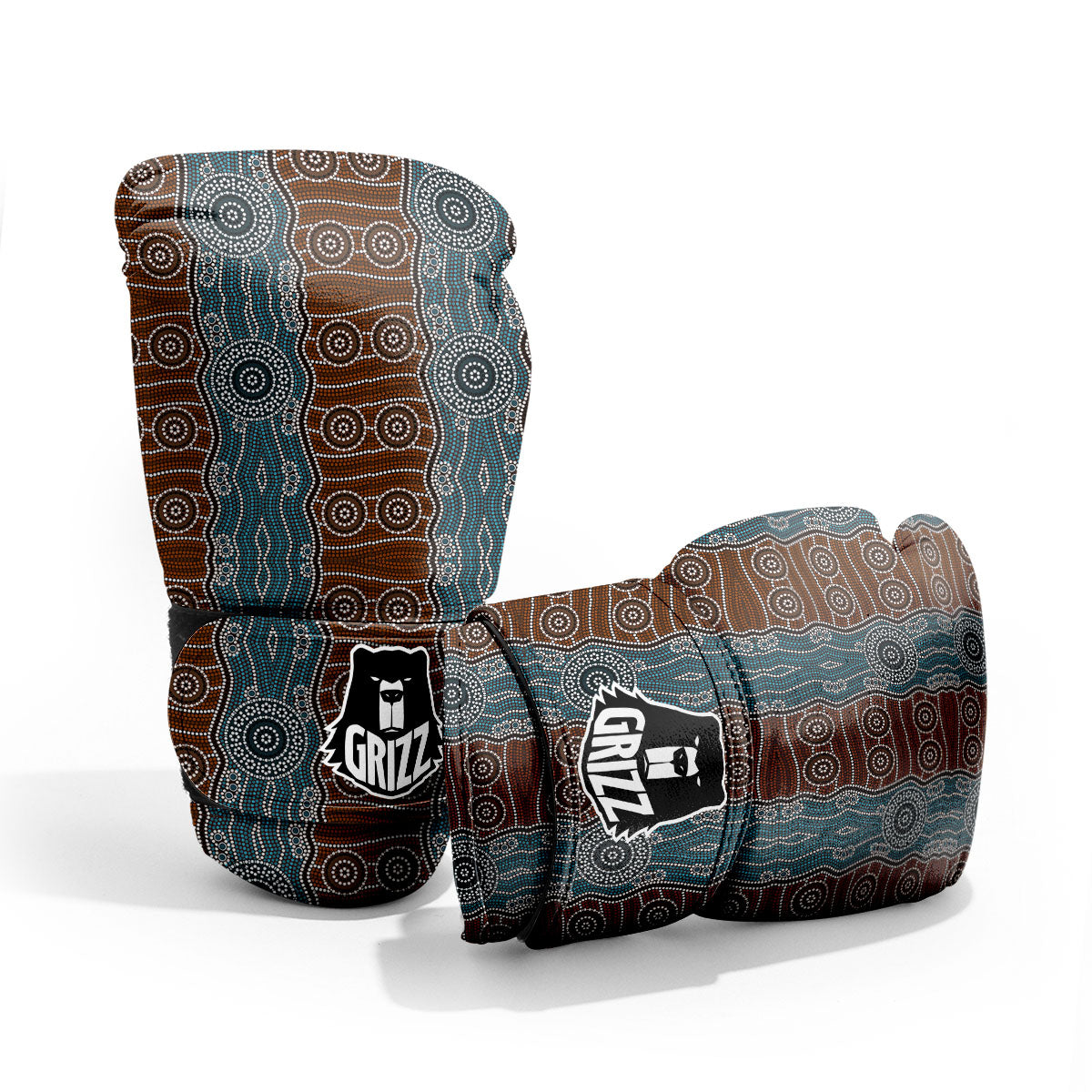 Aboriginal Dot Australia River Print Pro Boxing Glove