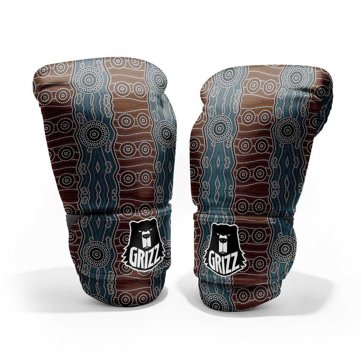 Aboriginal Dot Australia River Print Pro Boxing Glove