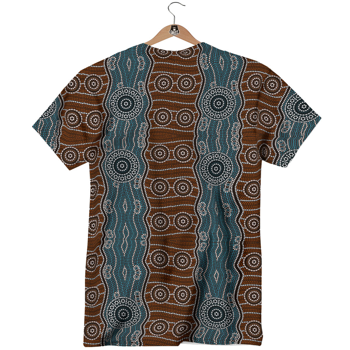 Aboriginal Dot Australia River Print T-Shirt-grizzshop