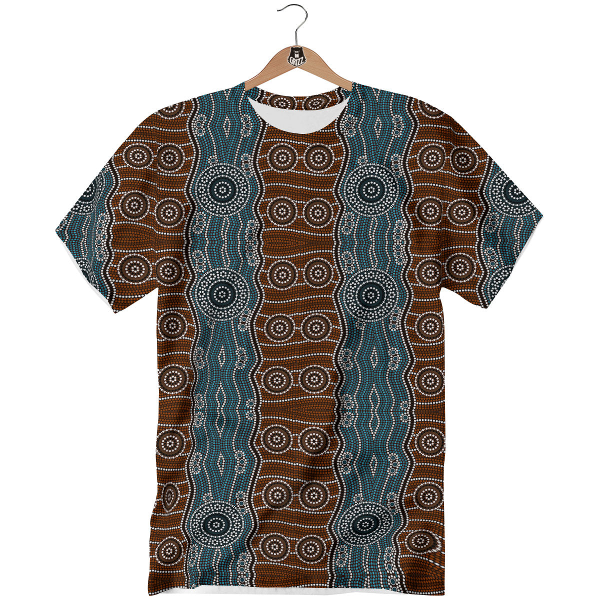 Aboriginal Dot Australia River Print T-Shirt-grizzshop