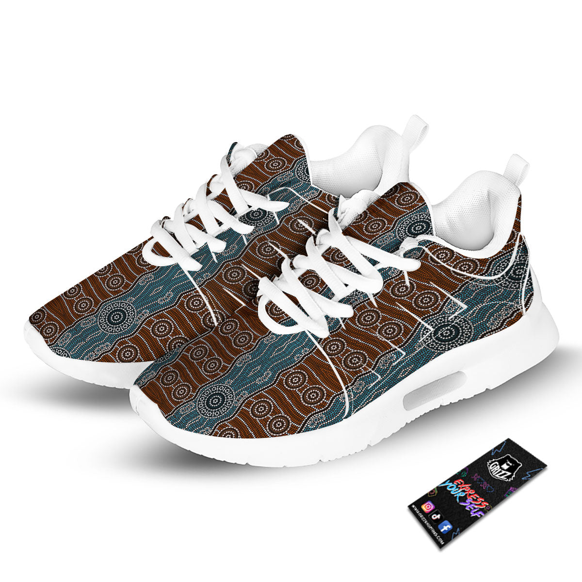 Aboriginal Dot Australia River Print Tennis Shoes-grizzshop