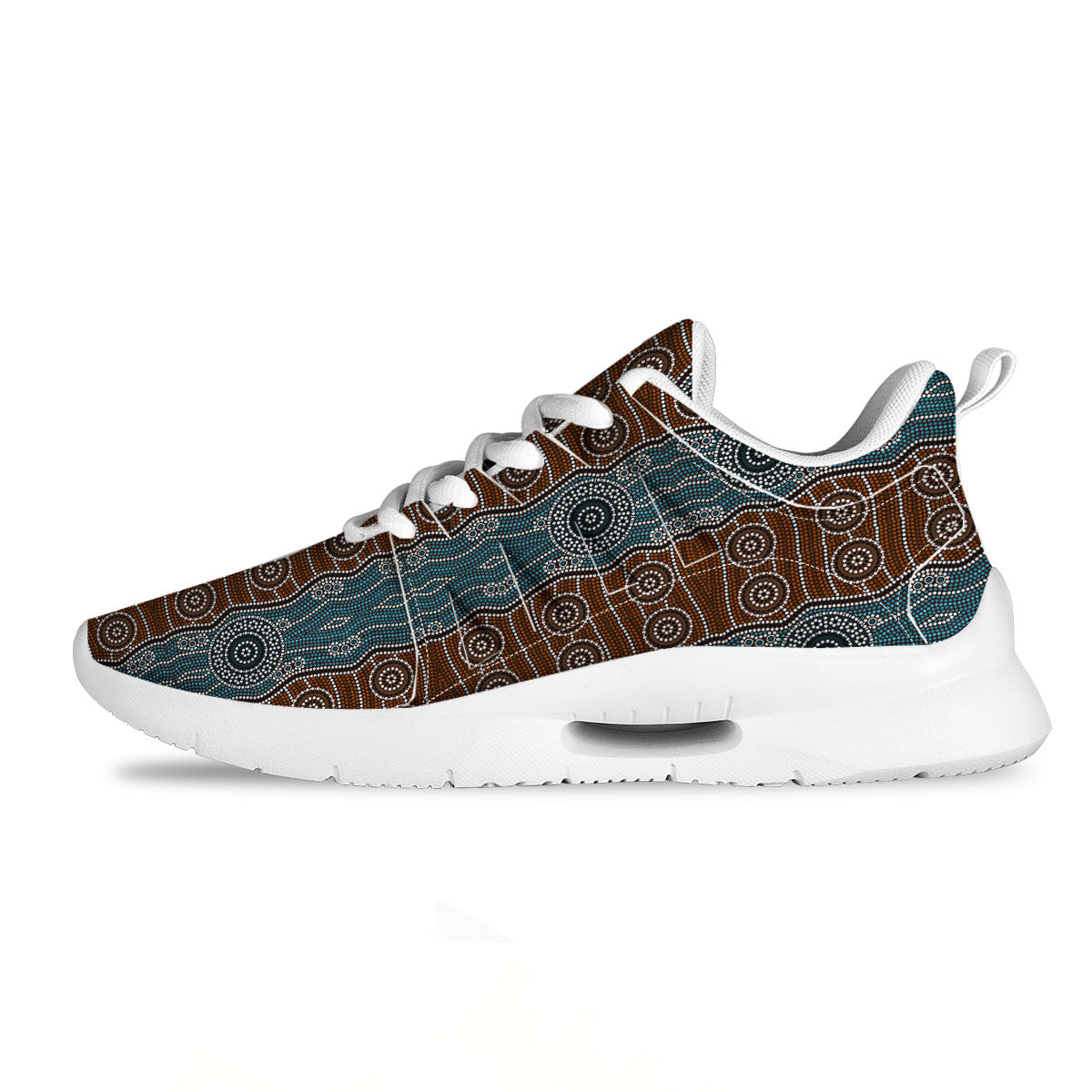 Aboriginal Dot Australia River Print Tennis Shoes-grizzshop