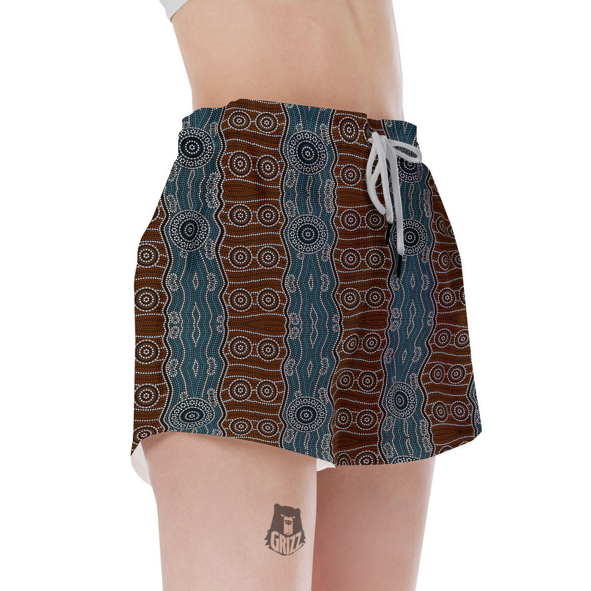 Aboriginal Dot Australia River Print Women's Shorts-grizzshop
