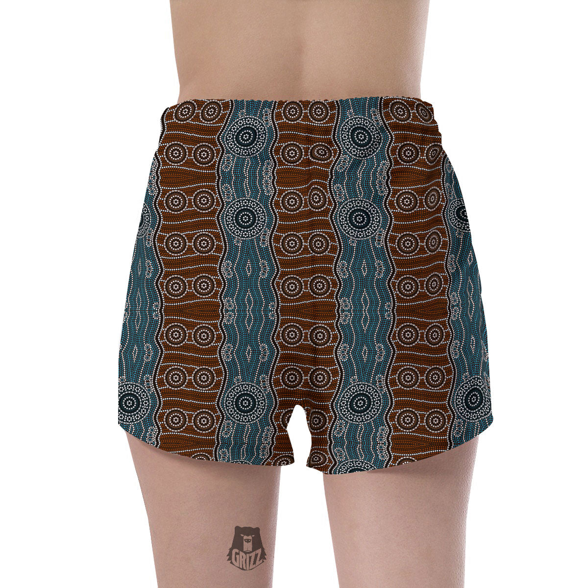 Aboriginal Dot Australia River Print Women's Shorts-grizzshop