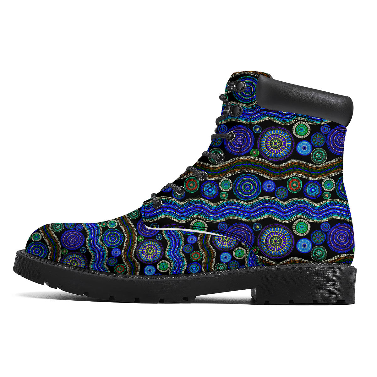 Aboriginal Dot Australian Print Boots-grizzshop