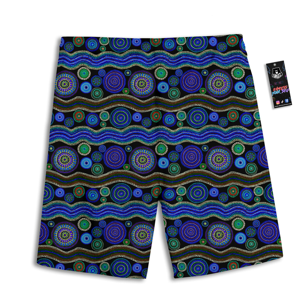 Aboriginal Dot Australian Print Men's Athletic Shorts