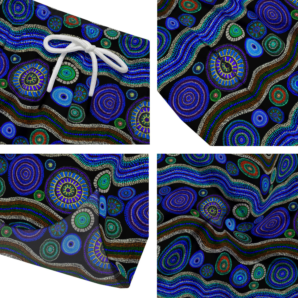 Aboriginal Dot Australian Print Men's Running Shorts-grizzshop