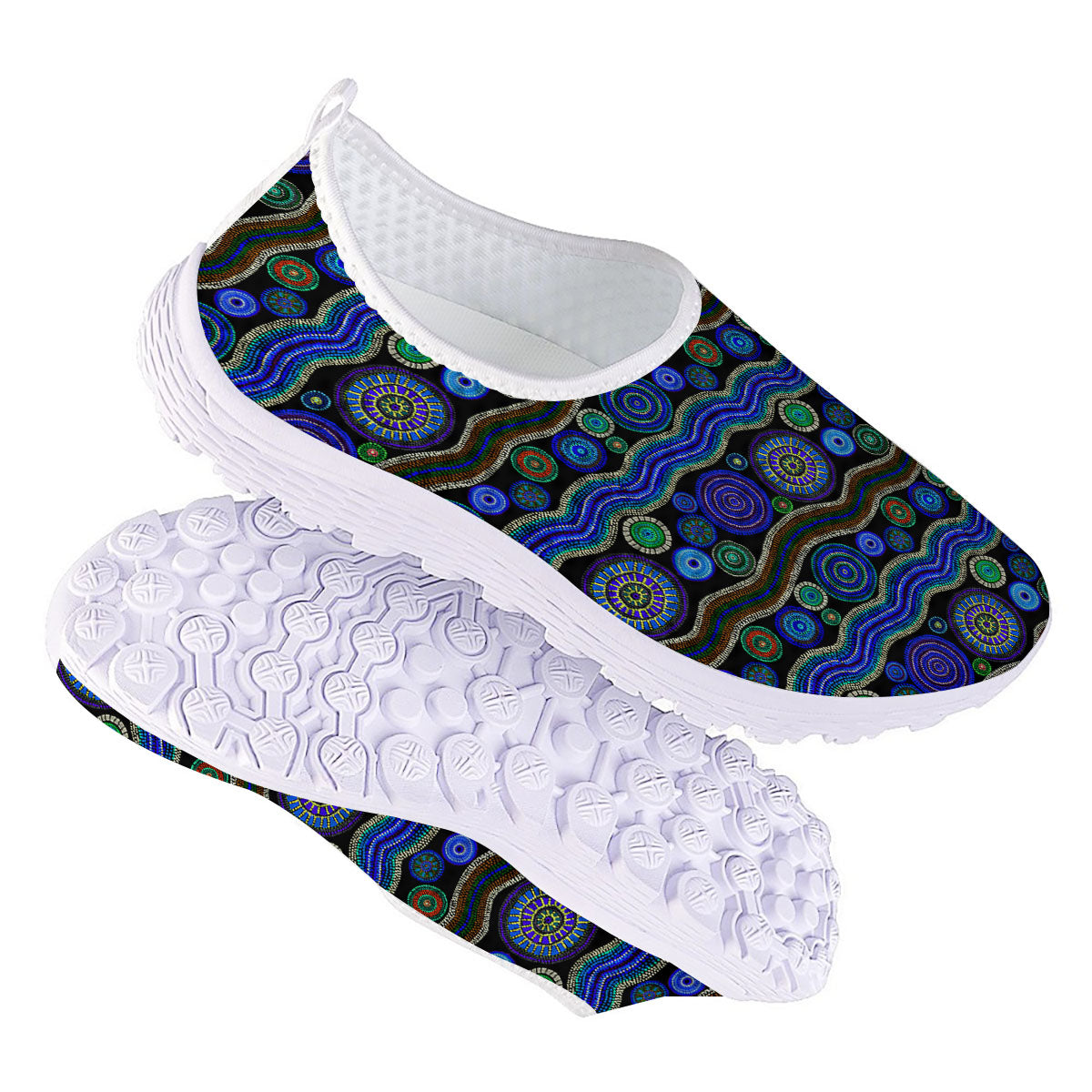Aboriginal Dot Australian Print Nurse Shoes-grizzshop