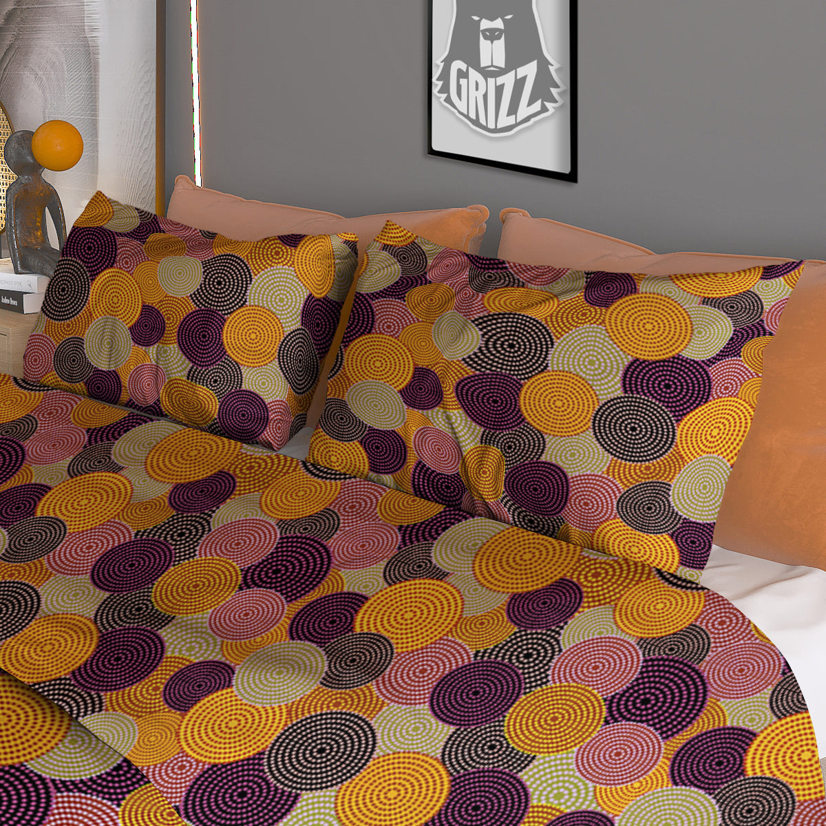 Aboriginal Dot Australian Print Pattern Duvet Cover Bedding Set