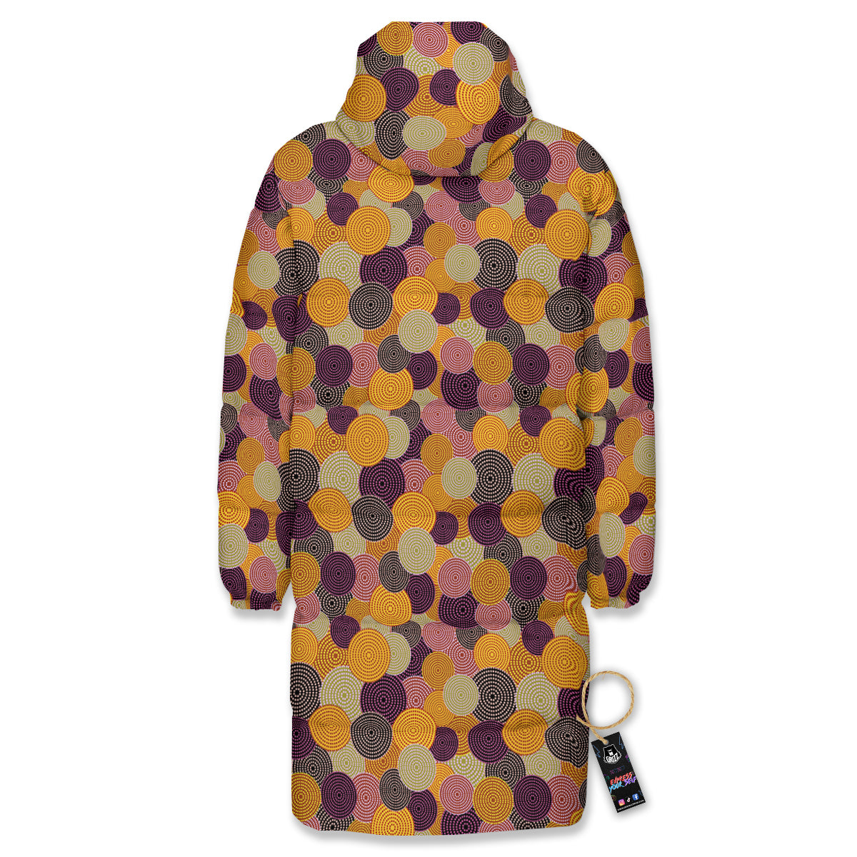Aboriginal Dot Australian Print Pattern Long Down Jacket-grizzshop