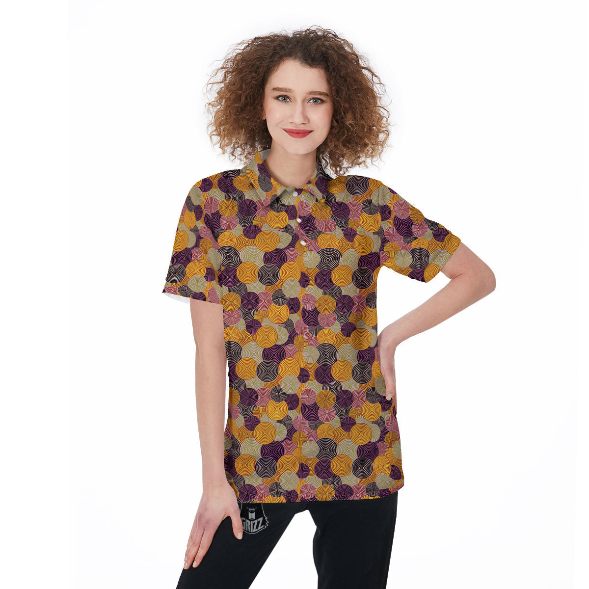 Aboriginal Dot Australian Print Pattern Women's Golf Shirts-grizzshop