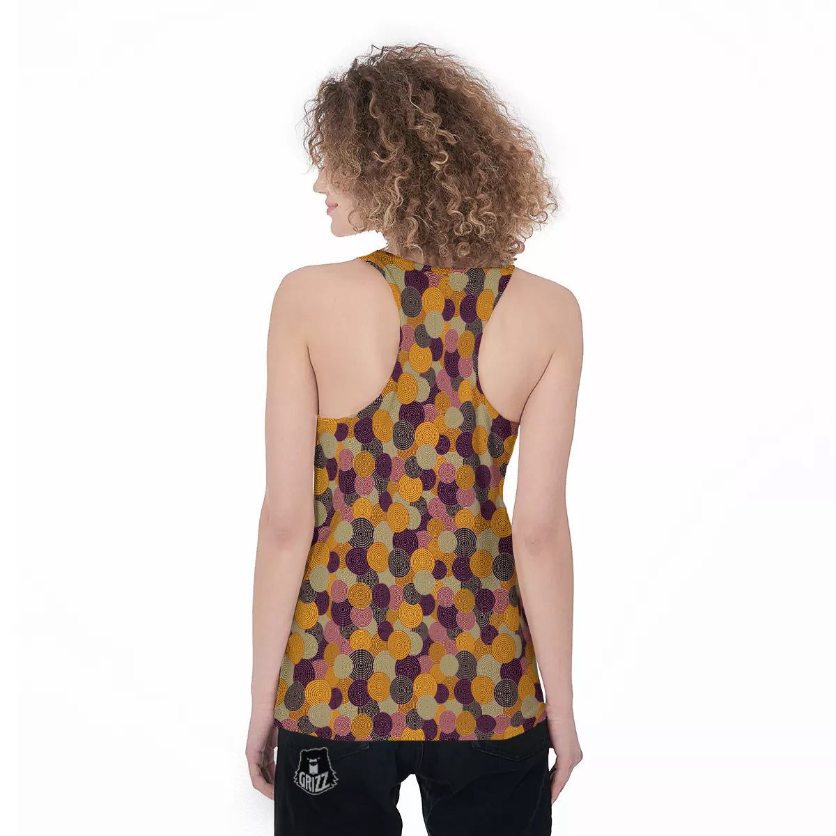Aboriginal Dot Australian Print Pattern Women's Racerback Tank Top-grizzshop