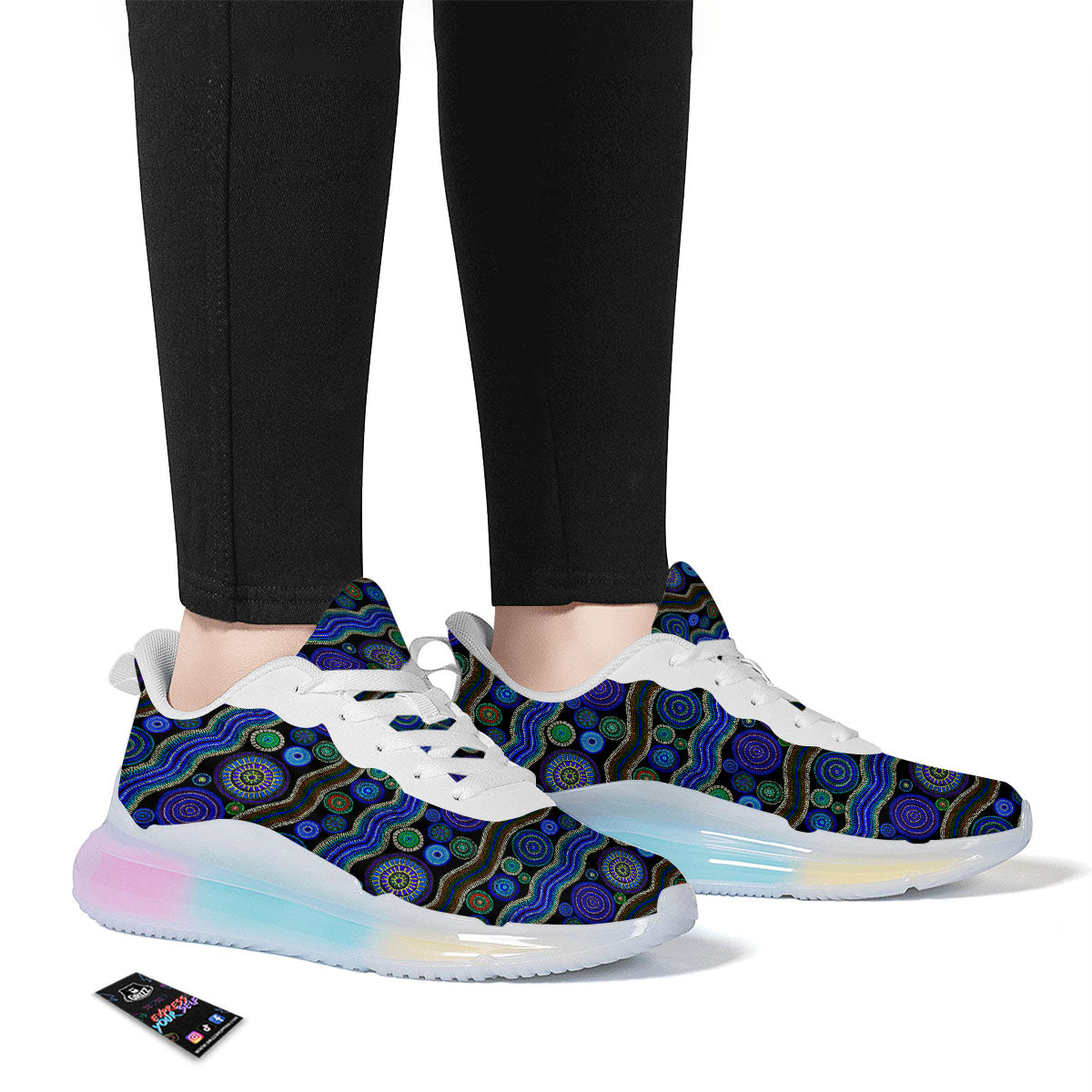Aboriginal Dot Australian Print Running Sneakers-grizzshop