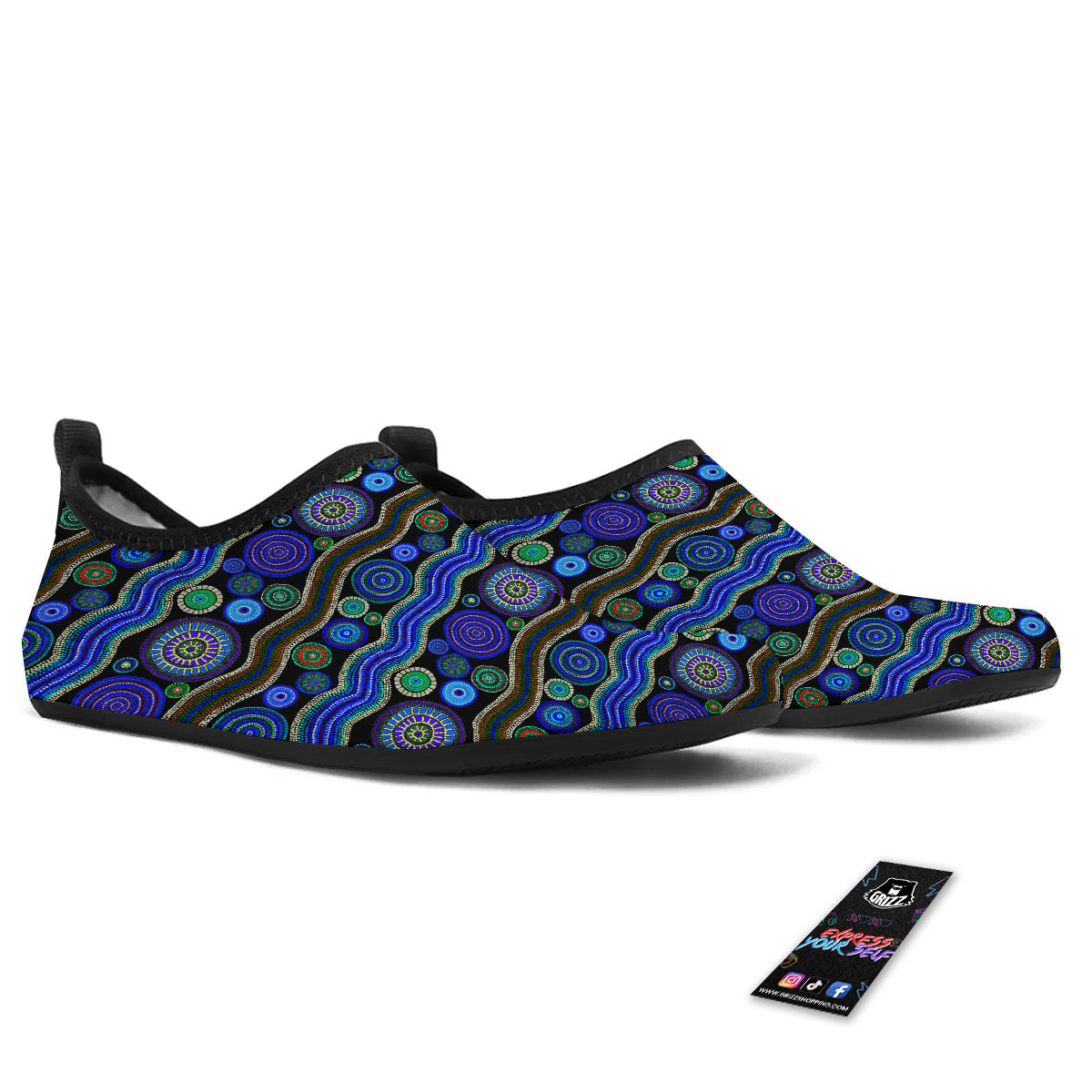 Aboriginal Dot Australian Print Water Shoes-grizzshop