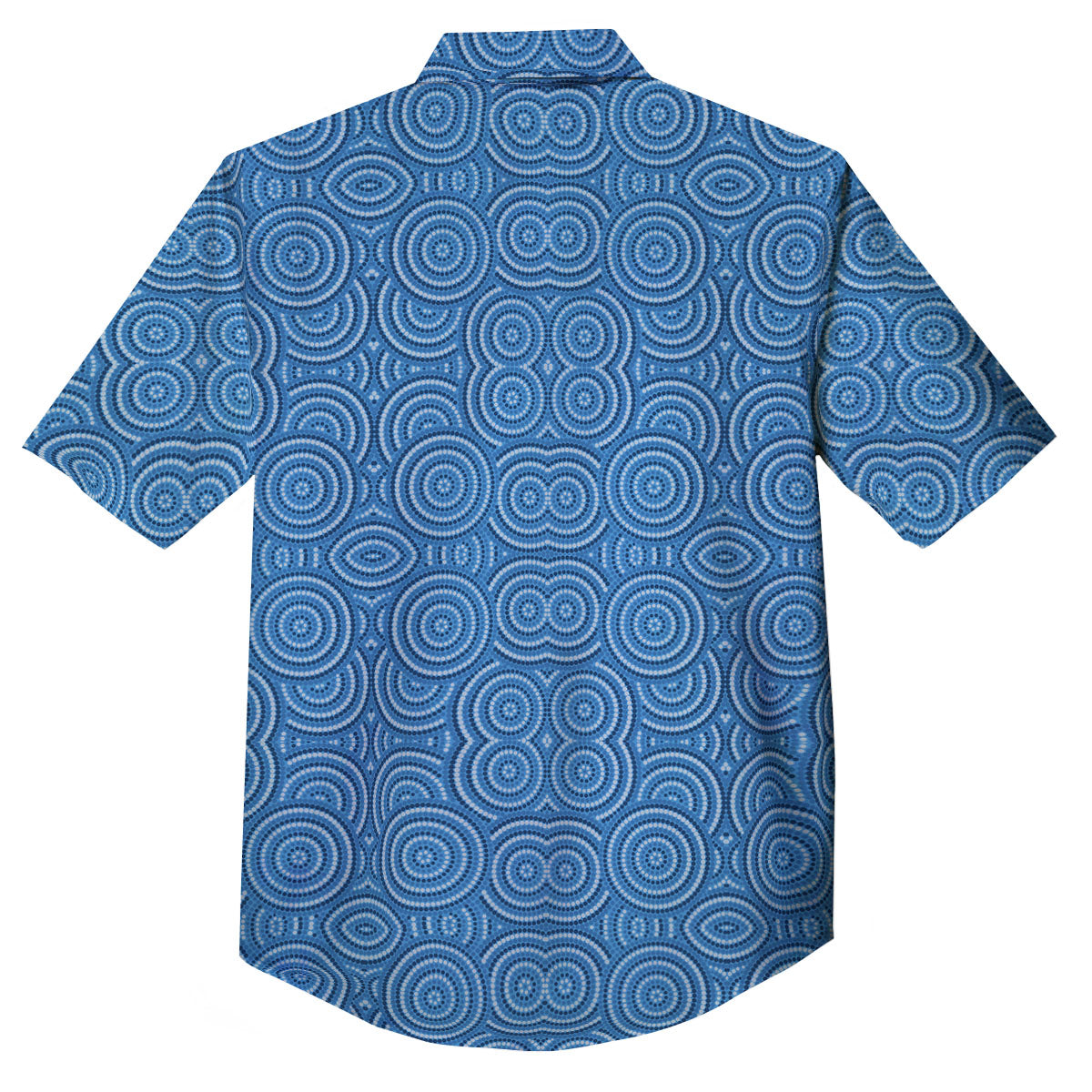 Aboriginal Dot Blue Print Pattern Button Up Shirt-grizzshop