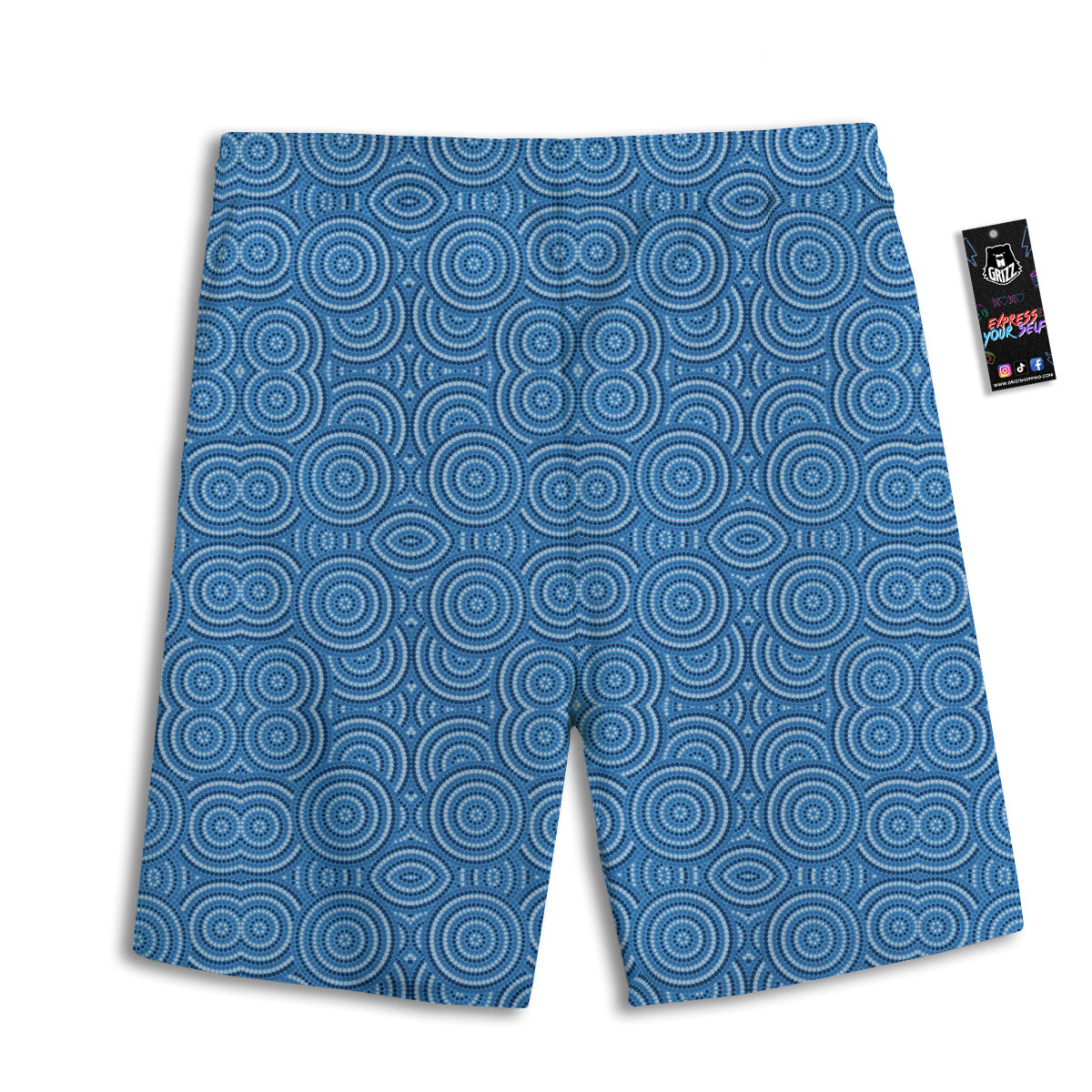 Aboriginal Dot Blue Print Pattern Men's Athletic Shorts