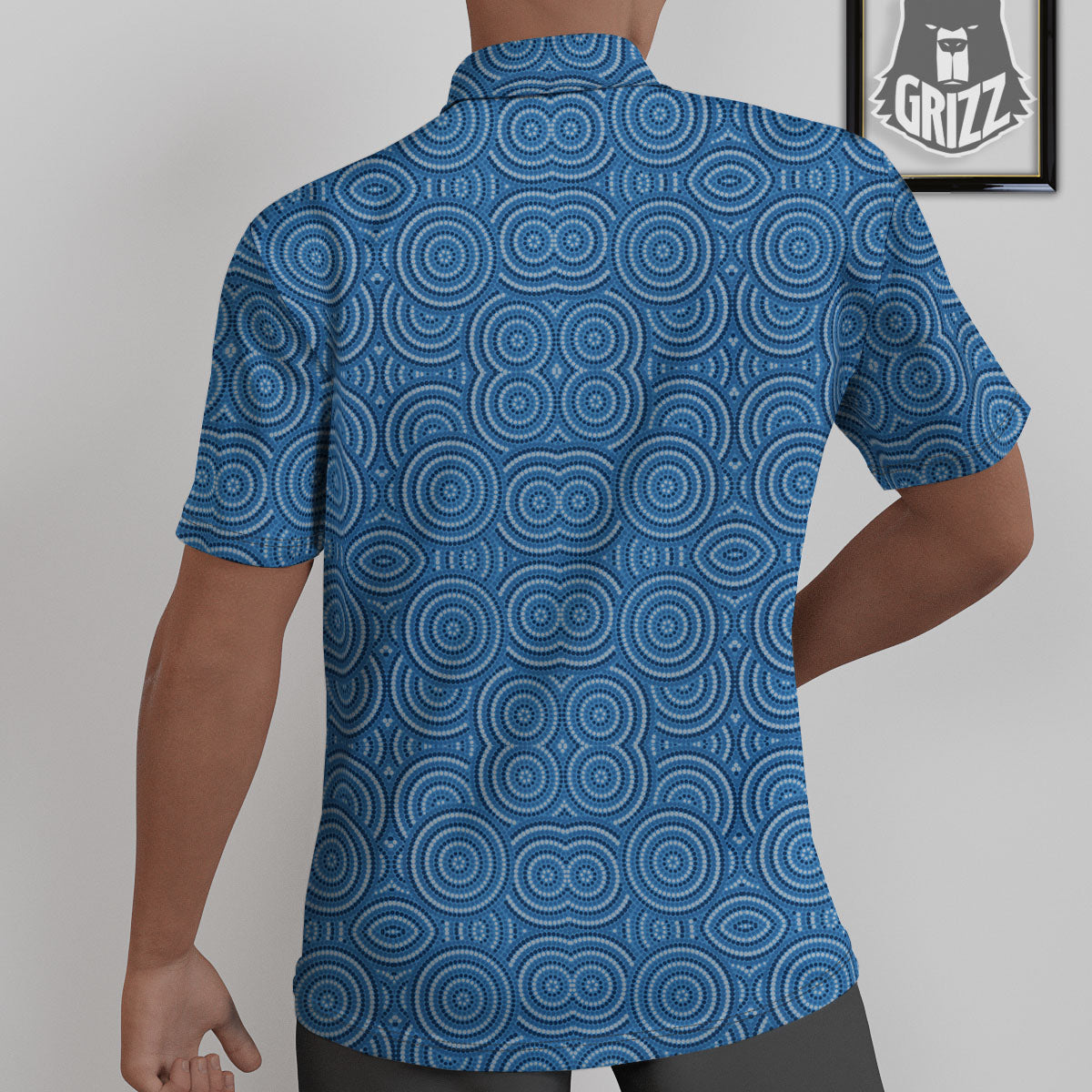 Aboriginal Dot Blue Print Pattern Untucked Shirts-grizzshop