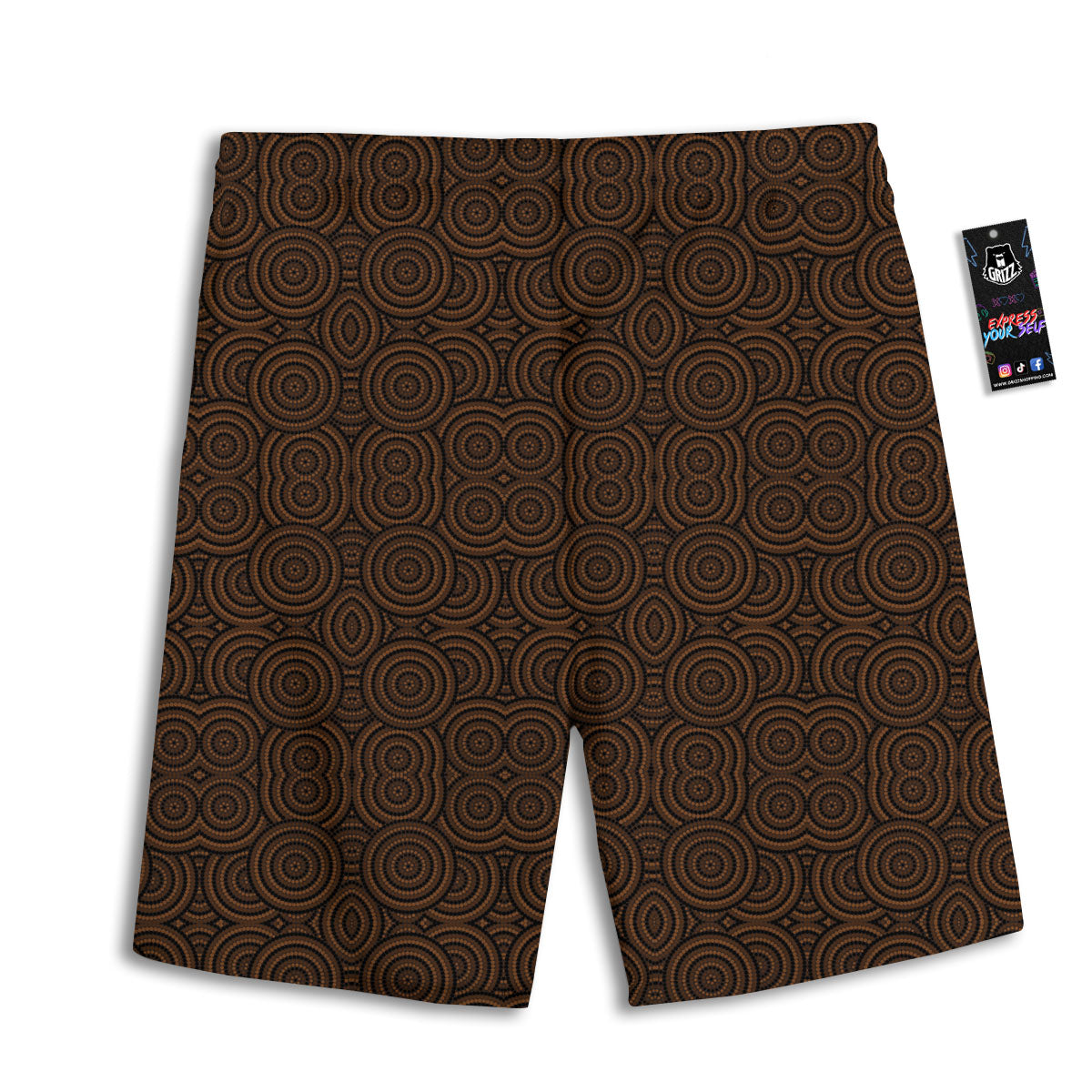 Aboriginal Dot Brown Print Pattern Men's Athletic Shorts