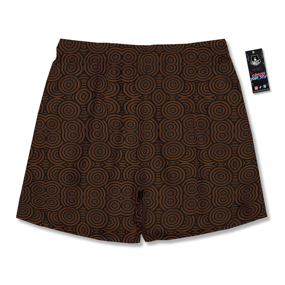 Aboriginal Dot Brown Print Pattern Men's Running Shorts-grizzshop