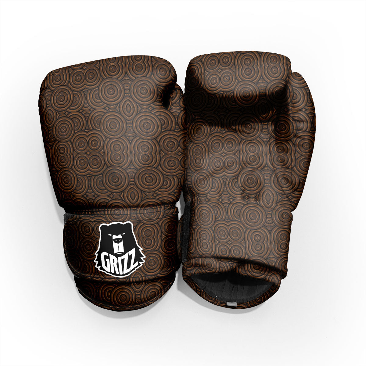 Aboriginal Dot Brown Print Pattern Pro Boxing Glove