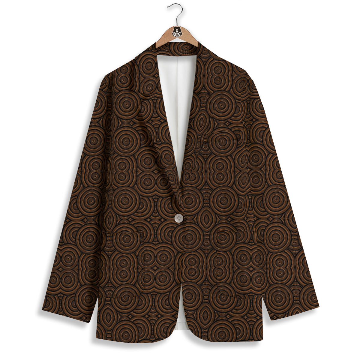 Aboriginal Dot Brown Print Pattern Women's Blazer-grizzshop